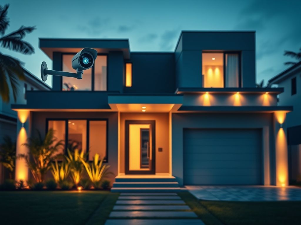 Casa com sistema de segurança Casa com sistema de segurança